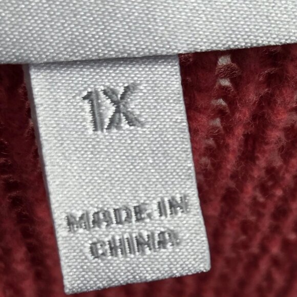 Fashion Bug Persimmon Red 3 Button 100% Cotton Long Sleeve Cardigan Plus Size 1X - Picture 6 of 8